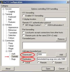 Opstartscherm PuTTy